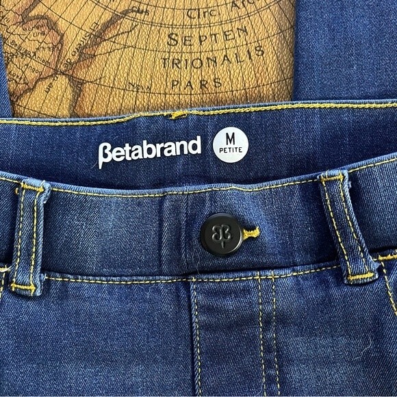 Betabrand Straight-Leg 4-Pocket Yoga Denim Stretch Dark Wash Jean sz M PETITE - Picture 7 of 12